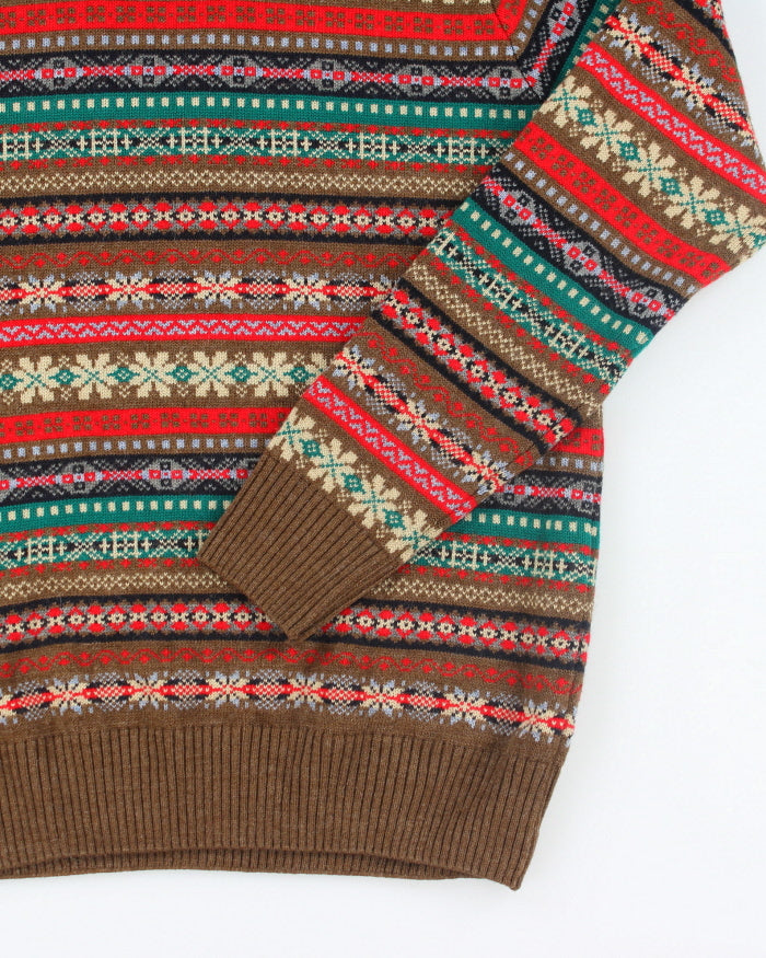 Vintage Brooks Brother Patterned Wool Knit Jumper - M