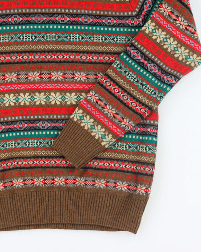 Vintage Brooks Brother Patterned Wool Knit Jumper - M