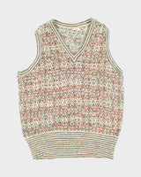 Vintage Caldwell Patterned V-Neck Tank Knit Jumper - M