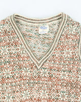 Vintage Caldwell Patterned V-Neck Tank Knit Jumper - M