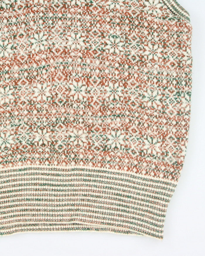 Vintage Caldwell Patterned V-Neck Tank Knit Jumper - M