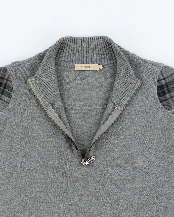 Burberry Wool & Cashmere Quarter Zip Jumper - XXL
