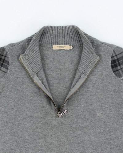 Burberry Wool & Cashmere Quarter Zip Jumper - XXL