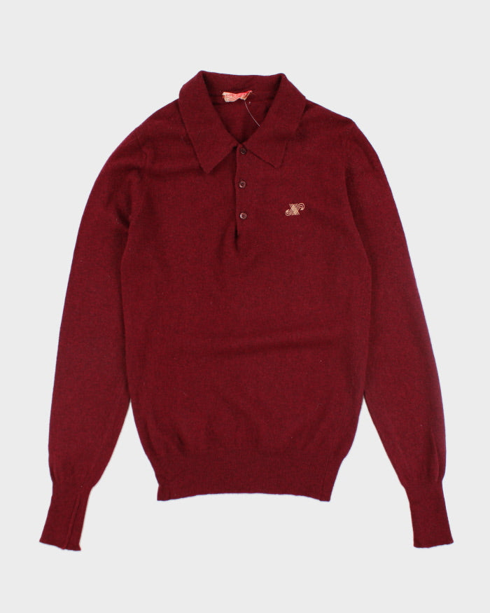 Vintage 80's Lambswool Button Up Longsleeve Knit Jumper - S