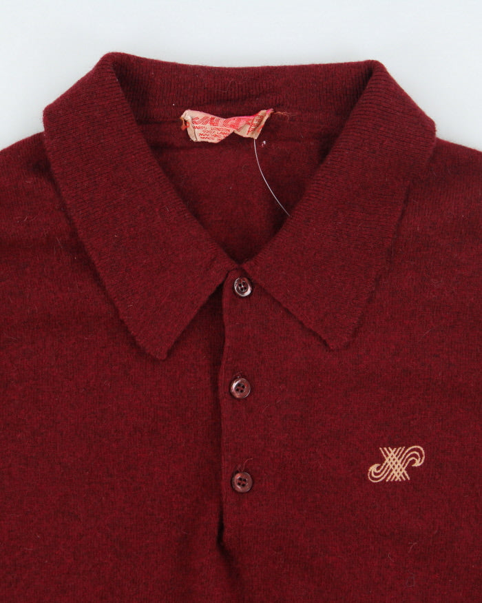 Vintage 80's Lambswool Button Up Longsleeve Knit Jumper - S