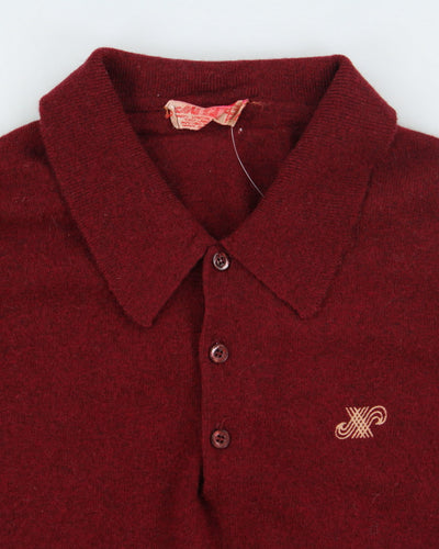 Vintage 80's Lambswool Button Up Longsleeve Knit Jumper - S