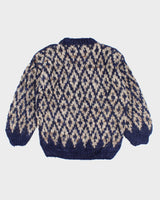 Vintage 90's Patterned Chunky Knit Jumper - L