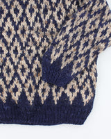 Vintage 90's Patterned Chunky Knit Jumper - L