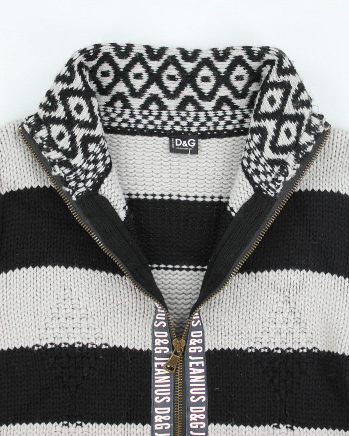 Dolce & Gabbana Knit Wool Blend Zip-up Cardigan - M