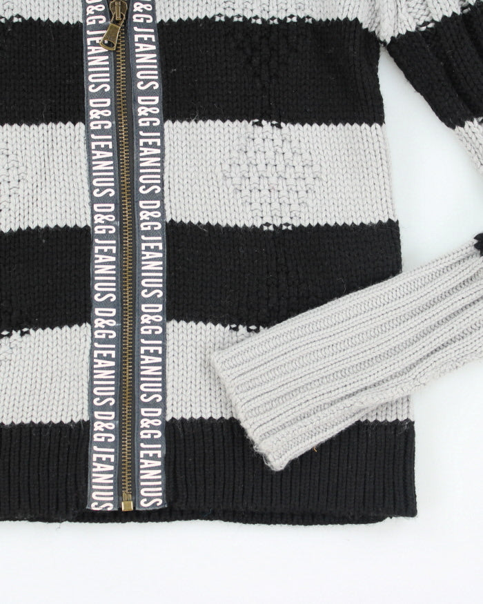 Dolce &amp; Gabbana Knit Wool Blend Zip-up Cardigan - M