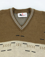 Vintage Cooper Green V-neck Wool Blend Knit Jumper - M