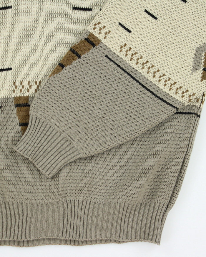 Vintage Cooper Green V-neck Wool Blend Knit Jumper - M