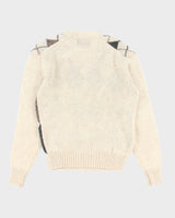 Vintage Club International Wool Argyle Knit Jumper - M