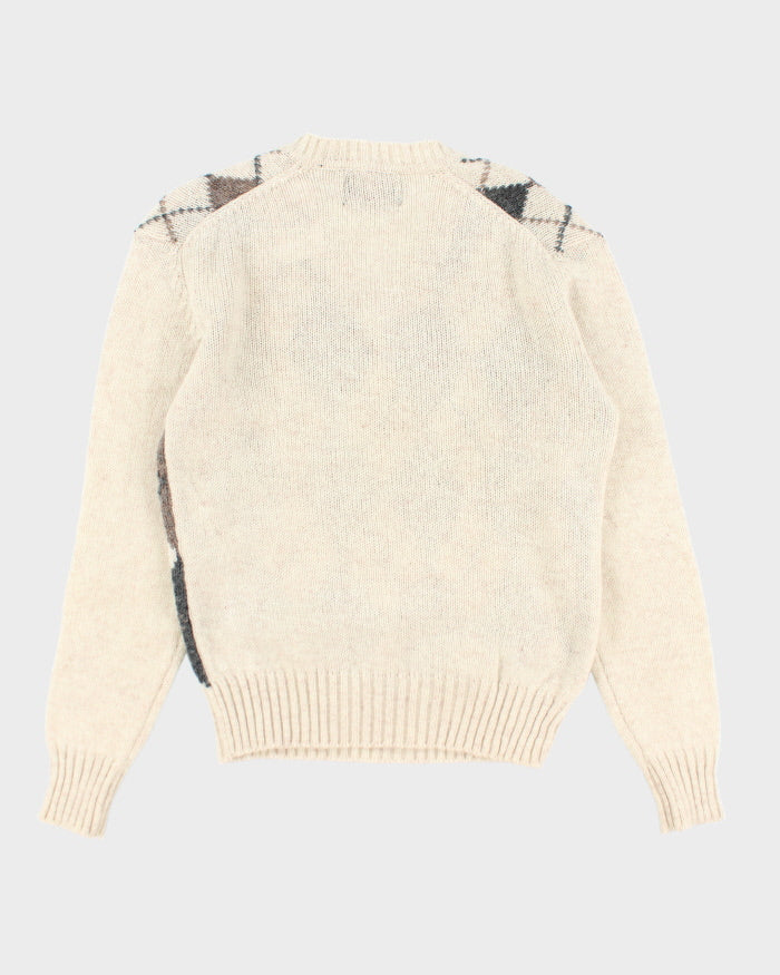 Vintage Club International Wool Argyle Knit Jumper - M