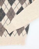 Vintage Club International Wool Argyle Knit Jumper - M