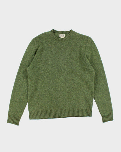 Vintage L.L.Bean Green Wool Knit Jumper - M