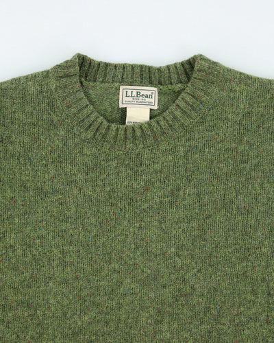 Vintage L.L.Bean Green Wool Knit Jumper - M