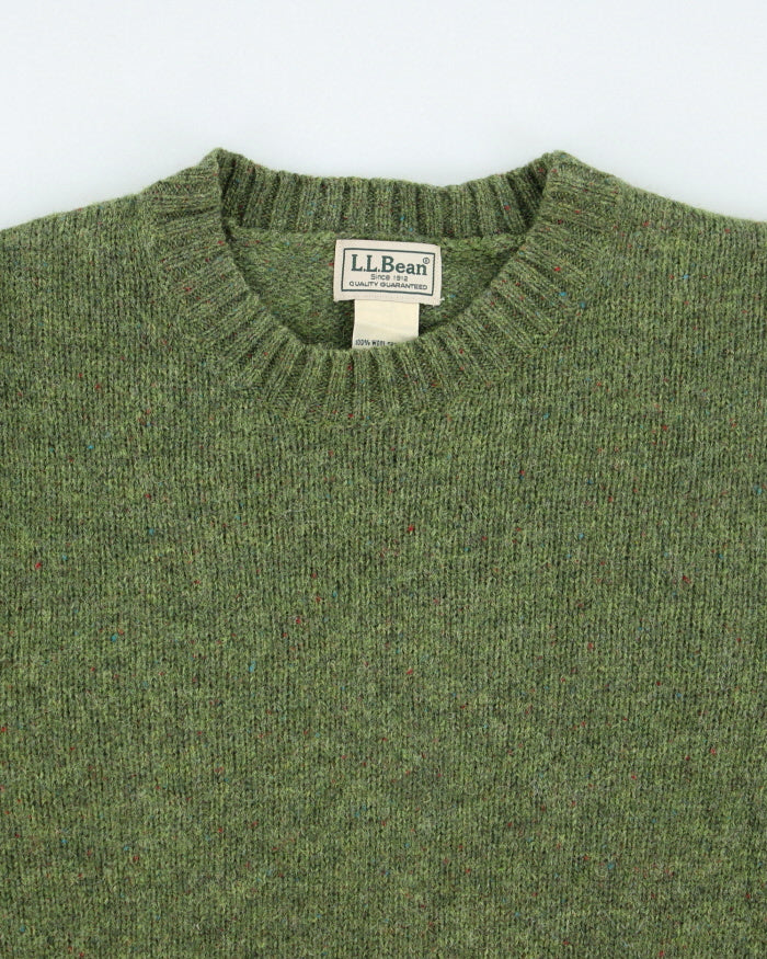 Vintage L.L.Bean Green Wool Knit Jumper - M