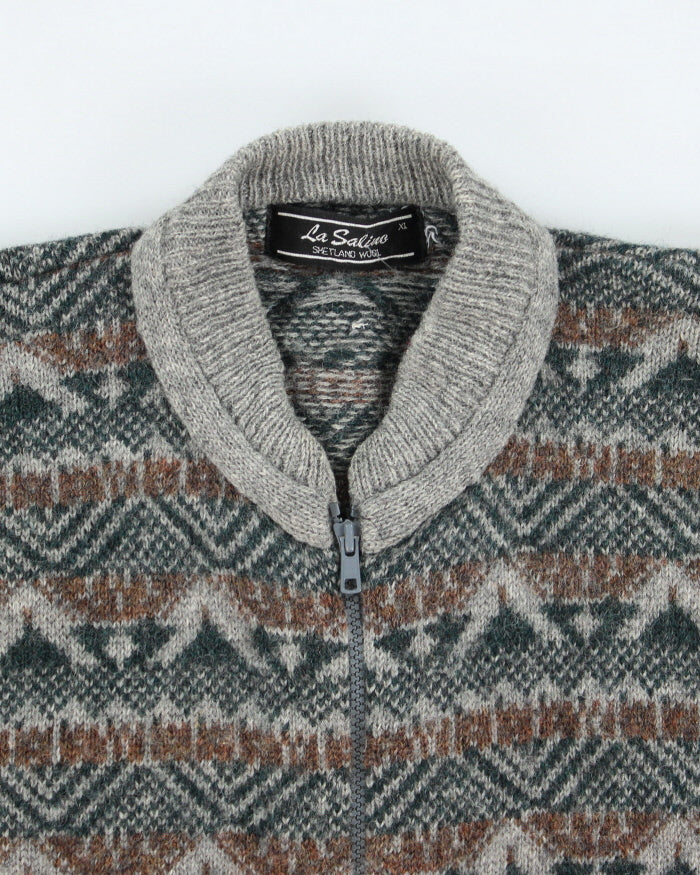 Vintage La Salino Wool Zip-up Jumper - XL