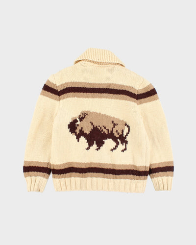 Vintage 90's Cowichan Chunky Zip Knit Jumper - S