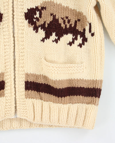 Vintage 90's Cowichan Chunky Zip Knit Jumper - S