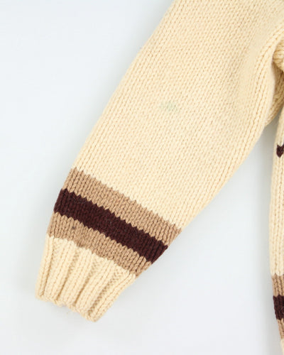 Vintage 90's Cowichan Chunky Zip Knit Jumper - S