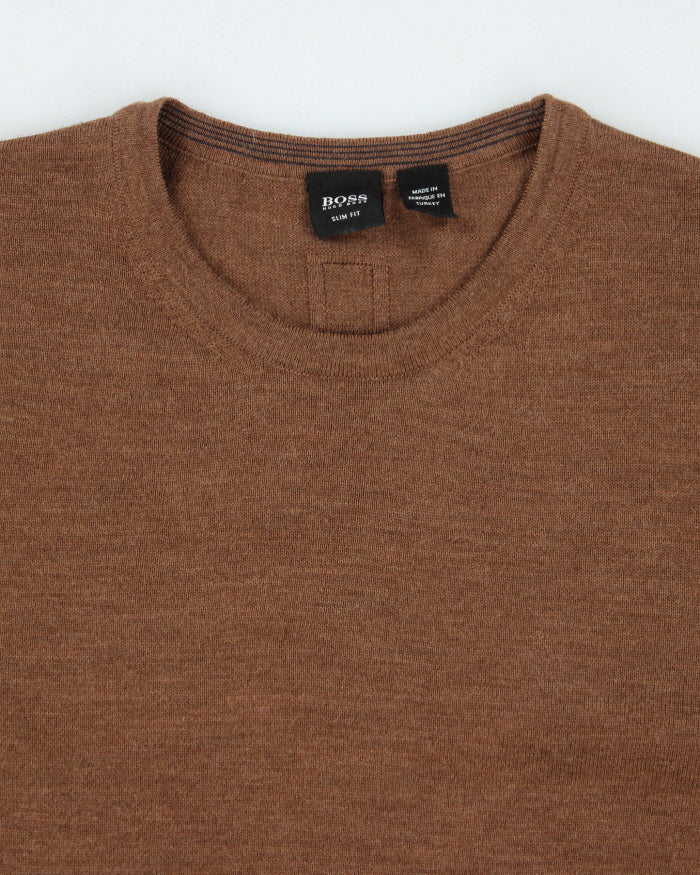 Hugo Boss Brown Wool Jumper - XL