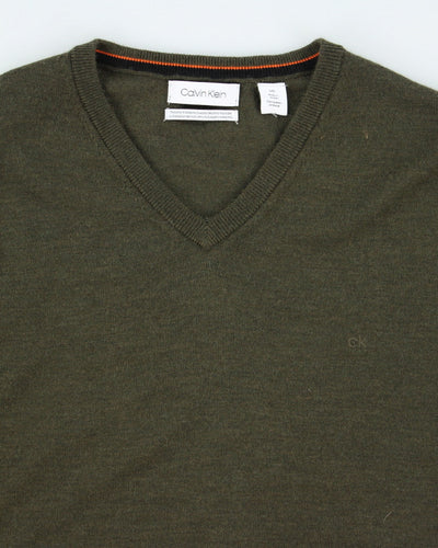 Calvin Klein Khaki Wool Jumper - L