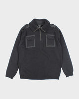 Vintage Distinction Wool Blend Quarter Zip Jumper - L