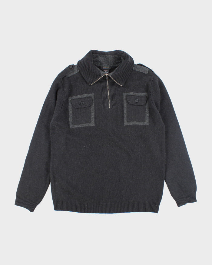 Vintage Distinction Wool Blend Quarter Zip Jumper - L