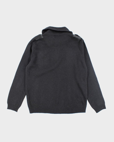 Vintage Distinction Wool Blend Quarter Zip Jumper - L