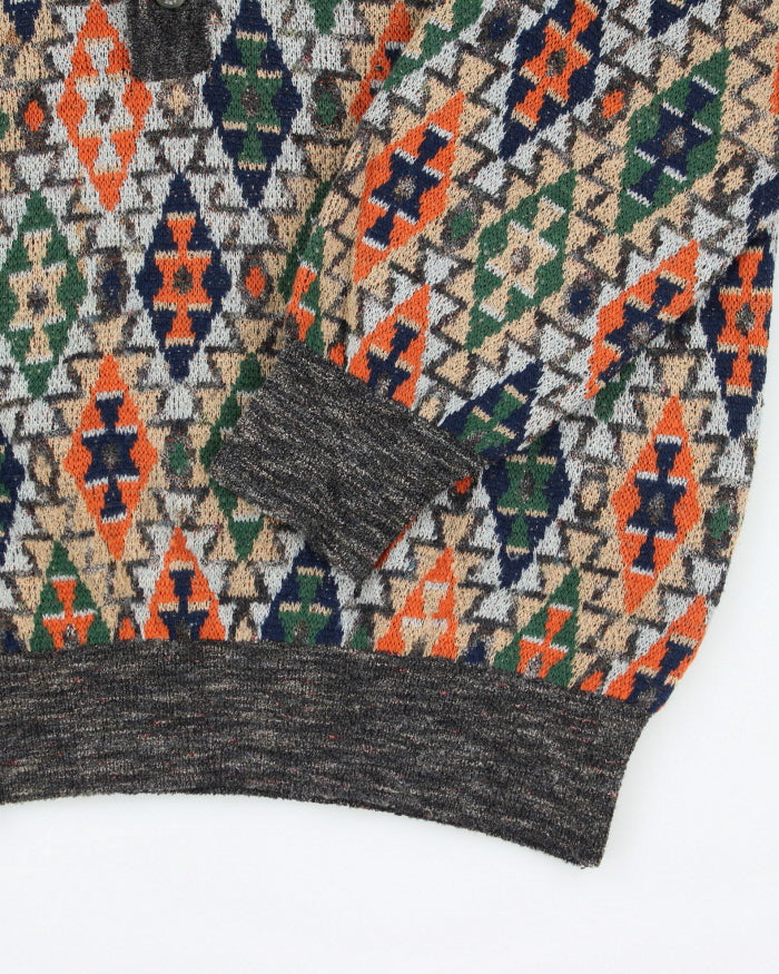 Vintage Y2K Missoni Patterned Long Sleeve Button Up Knit - L
