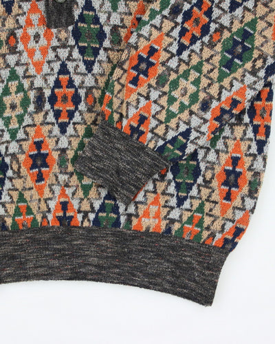 Vintage Y2K Missoni Patterned Long Sleeve Button Up Knit - L