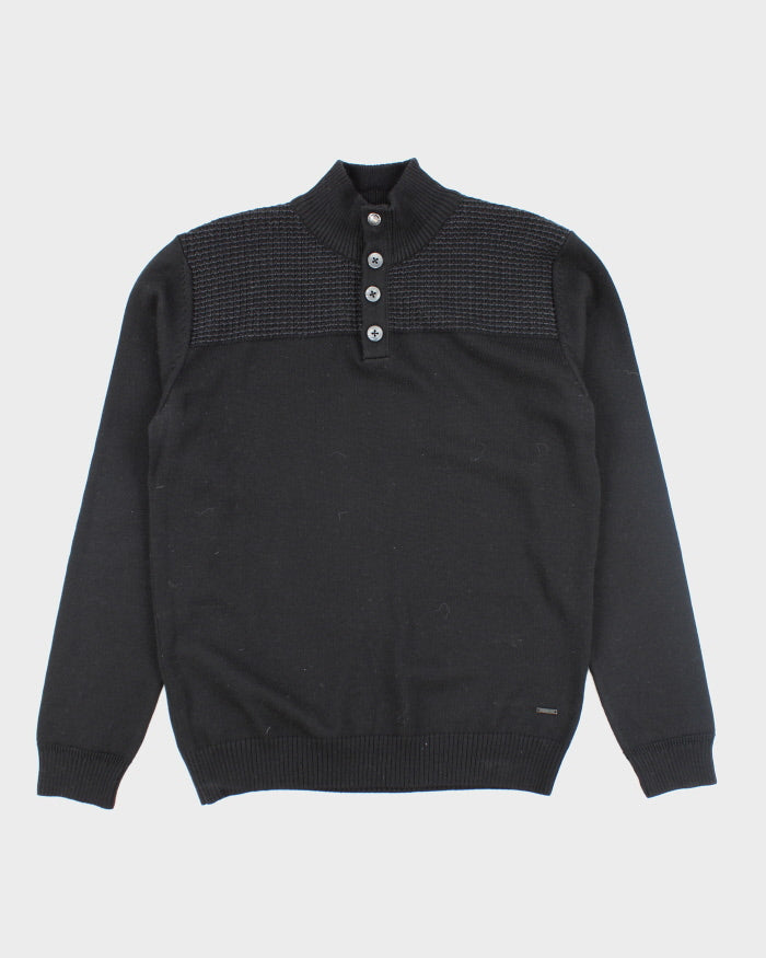 Vintage 2000's Hugo Boss Funnel Neck Merino Wool Knit Jumper - M