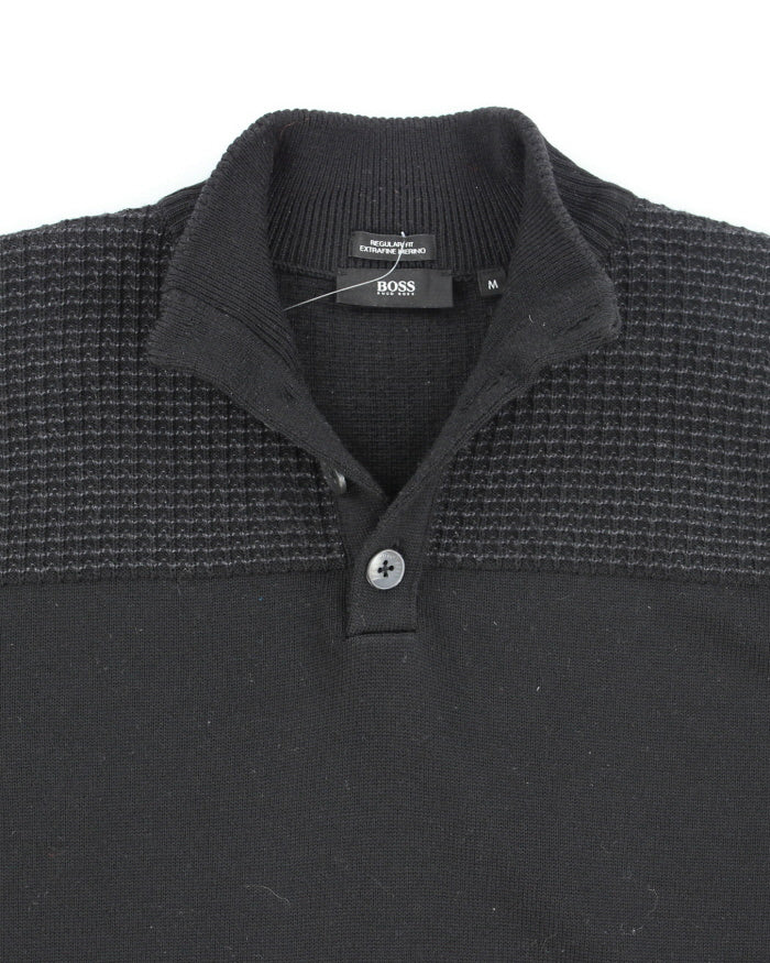 Vintage 2000's Hugo Boss Funnel Neck Merino Wool Knit Jumper - M
