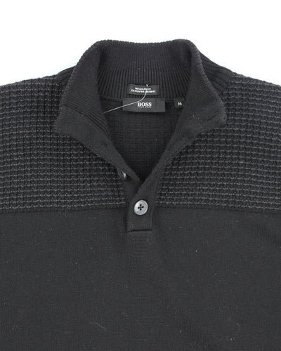 Vintage 2000's Hugo Boss Funnel Neck Merino Wool Knit Jumper - M