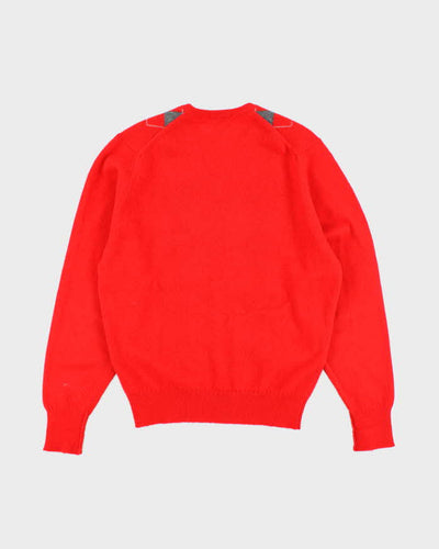 Vintage 90's Burberry Pure Lambswool V-Neck Knit Jumper - L