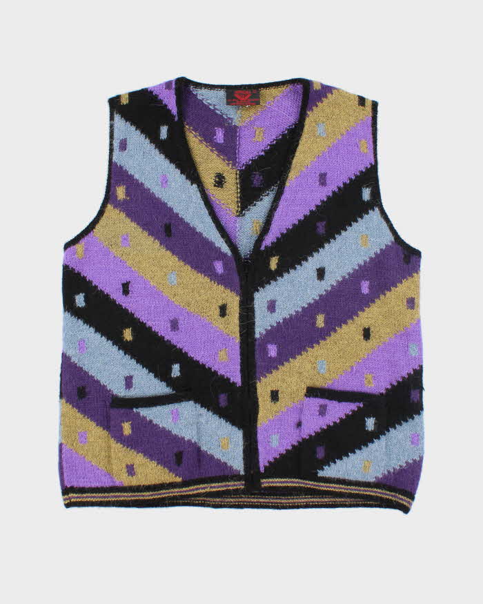 Vintage Minkha Alpaca Zip-up Knit Vest - L