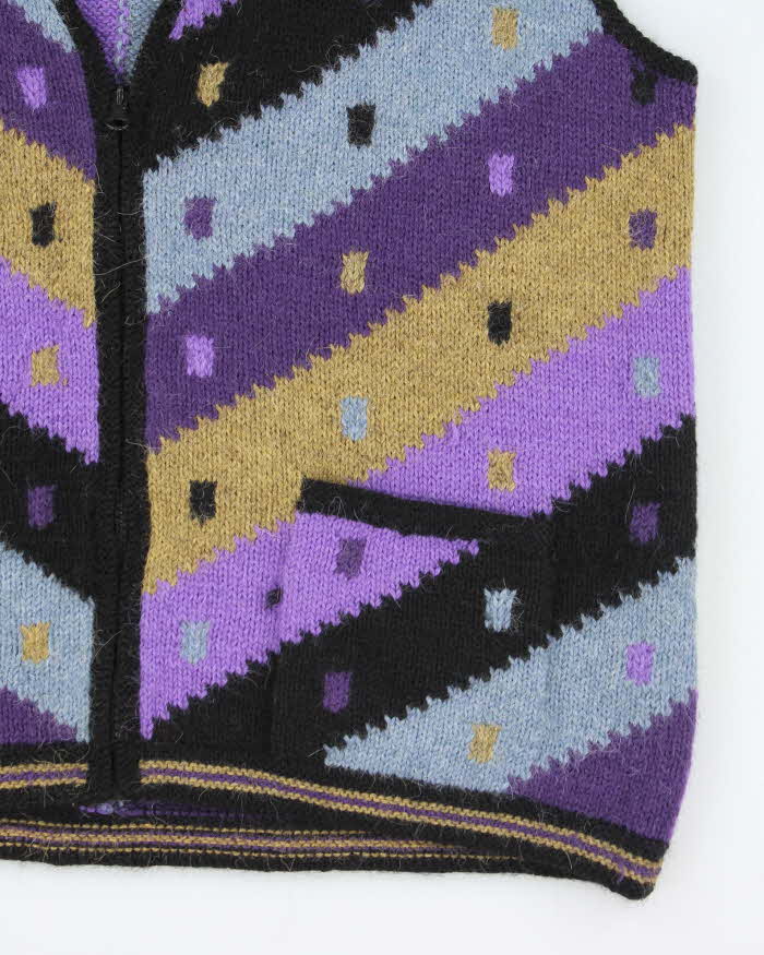 Vintage Minkha Alpaca Zip-up Knit Vest - L