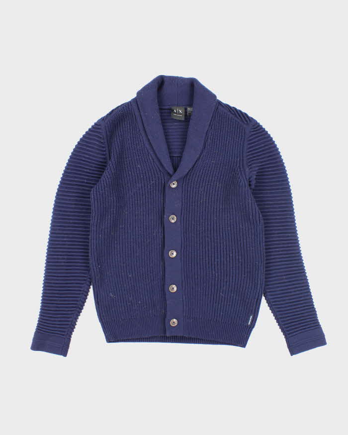 Armani Exchange Navy Wool Blend Cardigan - S