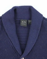 Armani Exchange Navy Wool Blend Cardigan - S