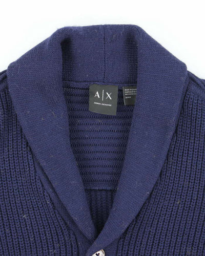 Armani Exchange Navy Wool Blend Cardigan - S