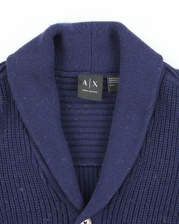 Armani Exchange Navy Wool Blend Cardigan - S