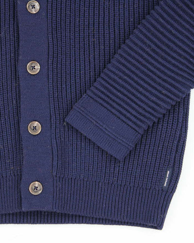 Armani Exchange Navy Wool Blend Cardigan - S