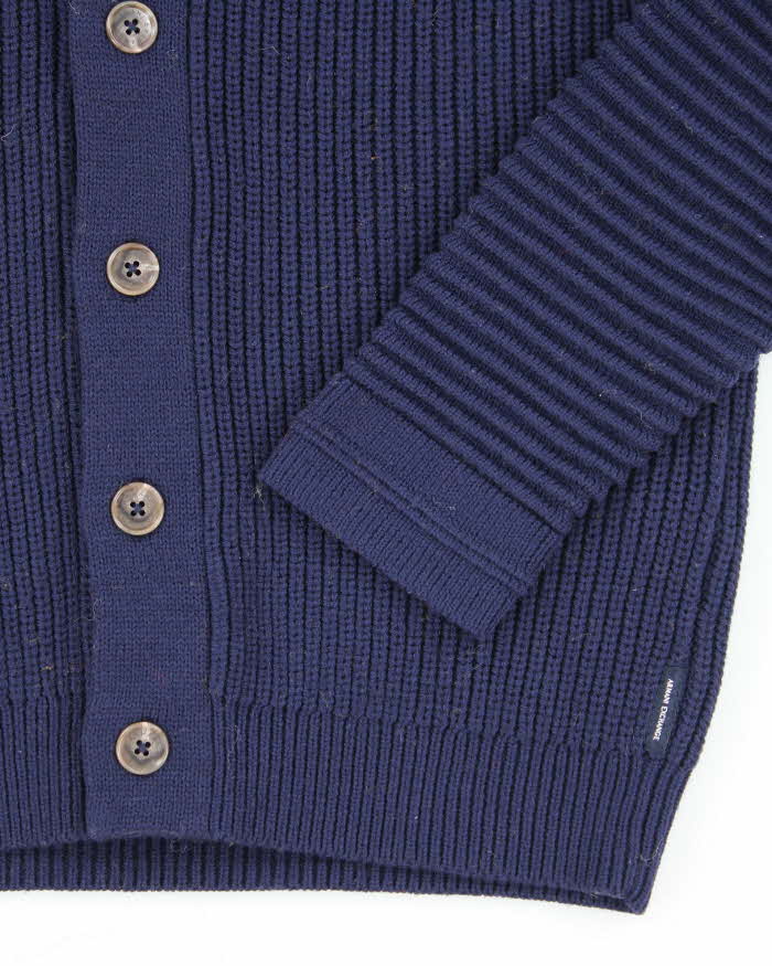 Armani Exchange Navy Wool Blend Cardigan - S