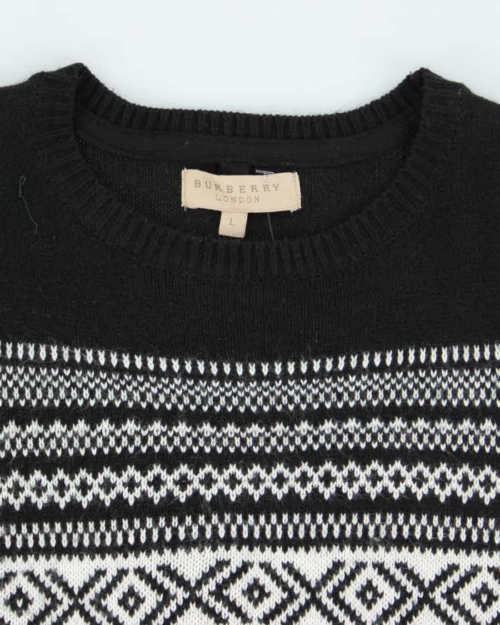 Vintage 2000's Burberry Brit Patterned Knit Jumper - M