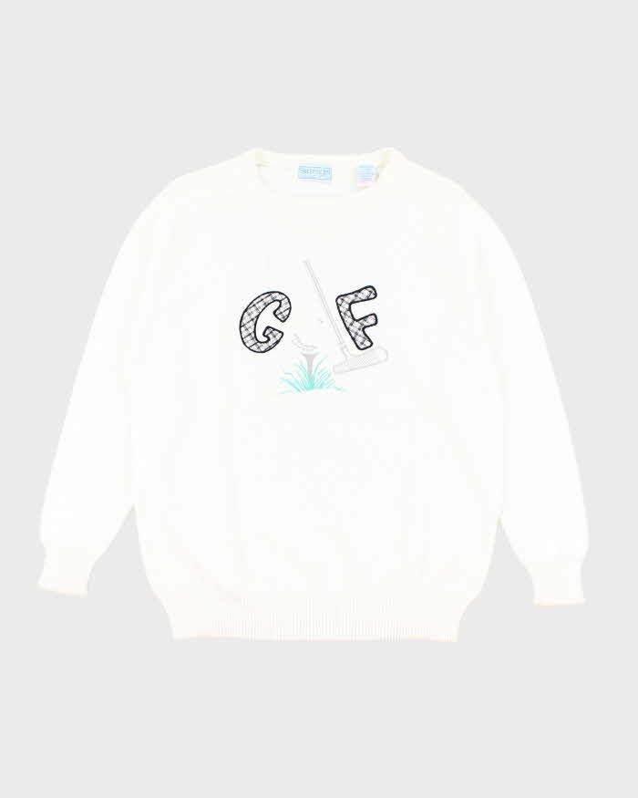 Vintage 90's Slazenger GOLF Graphic Knit Jumper - L