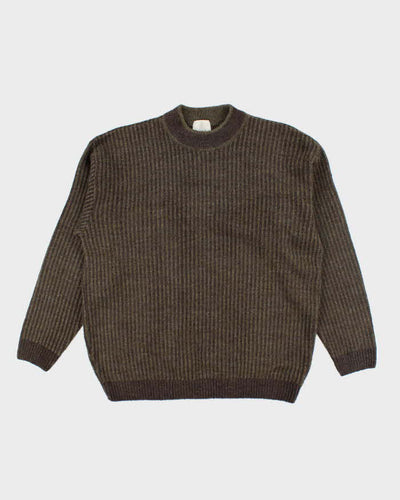 Vintage 90's London Fog Heavyweight Ribbed Knit Jumper - XL