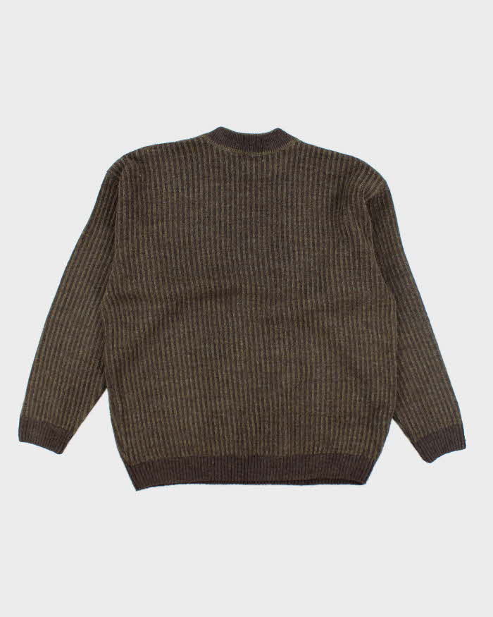 Vintage 90's London Fog Heavyweight Ribbed Knit Jumper - XL