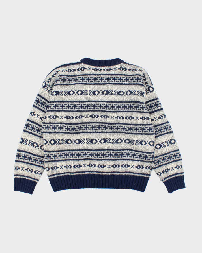 Vintage 90's Eddie Bauer Heavyweight Chunky Patterned Knit Jumper - M